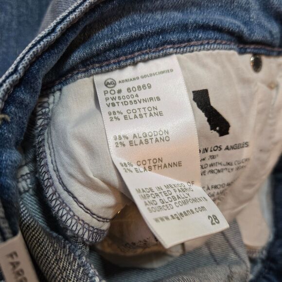 AG Adriano Goldschmied NWT Farrah Boot Crop 28 Mid Rise Denim Flared 70s Western - Picture 8 of 9